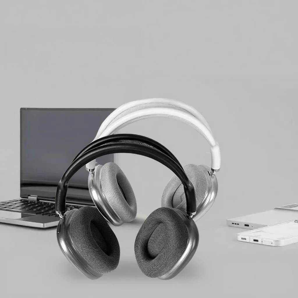 Fon Telinga Over-Ear Tanpa Wayar dengan Cawan Telinga Magnetik & Jalur Kepala Mesh