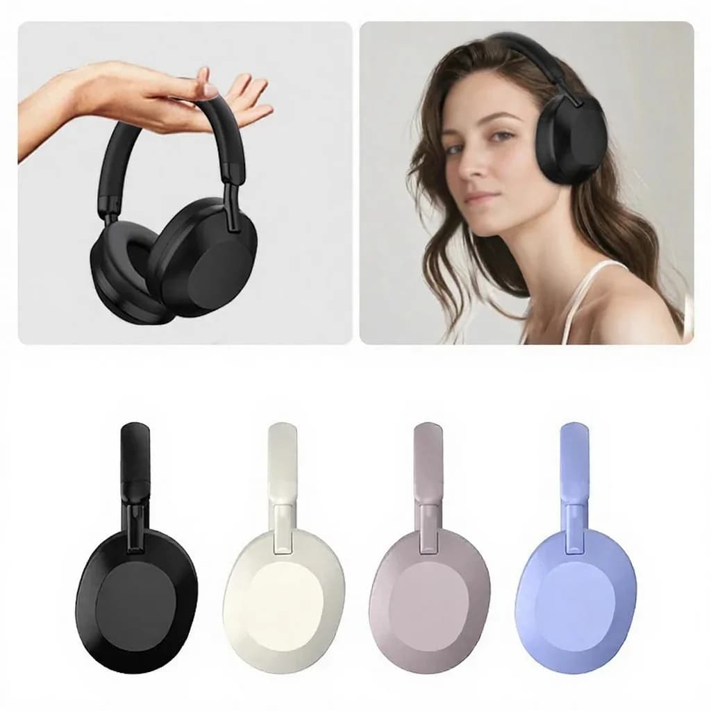 Fon Telinga Tanpa Wayar Pembatalan Bunyi Aktif Bluetooth 5.4 Over-Ear