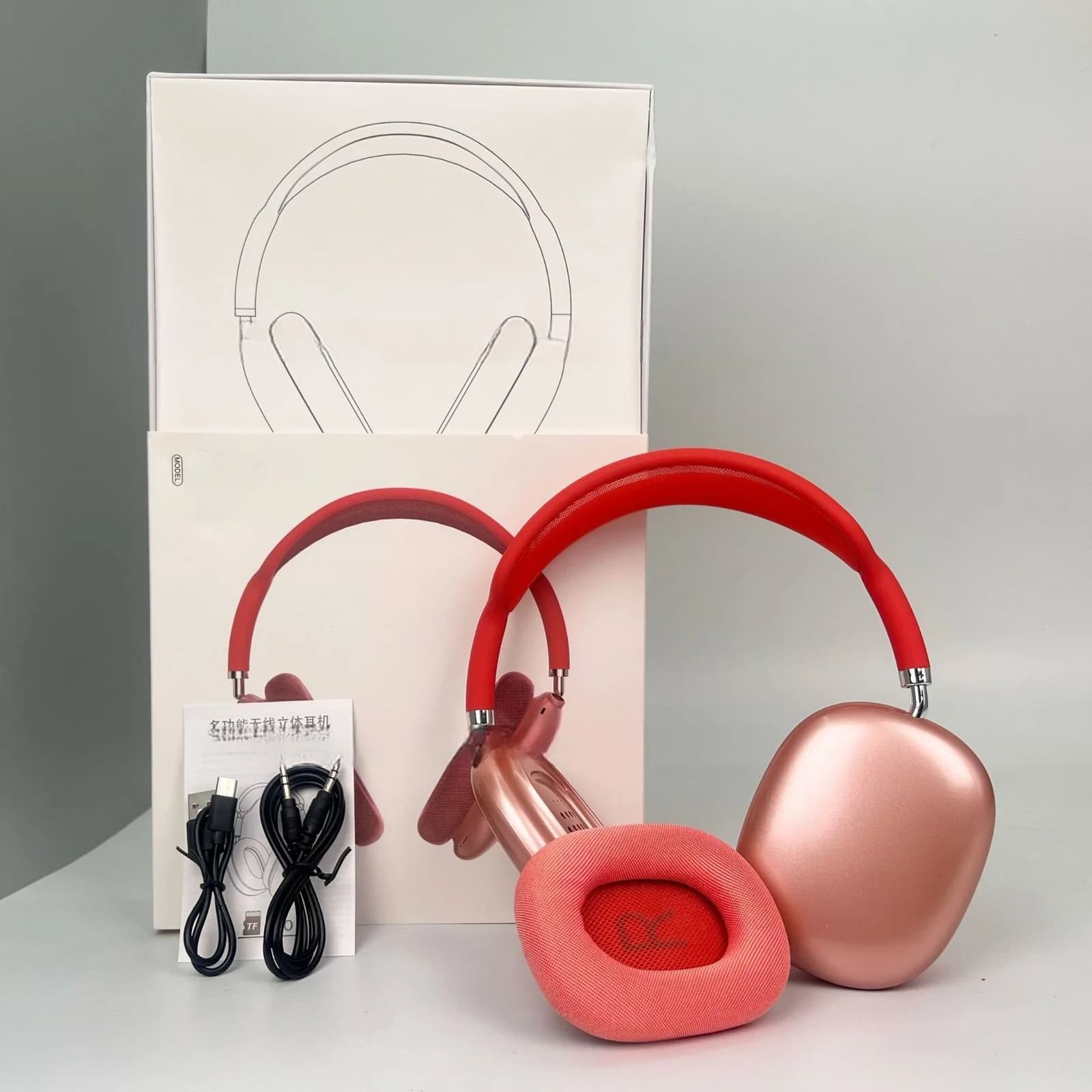 Fon Telinga Over-Ear Tanpa Wayar dengan Cawan Telinga Magnetik dan Tali Kepala Jaring