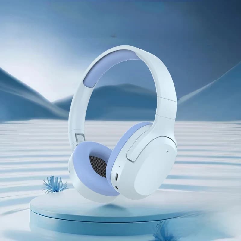Fon Telinga Bluetooth Over-Ear dengan Bass, Sokongan AUX dan Kad TF