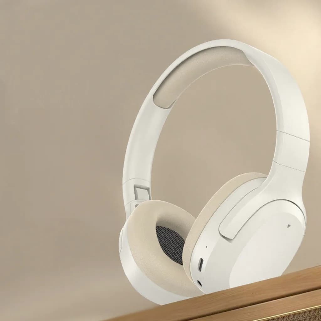 Fon Telinga Bluetooth Over-Ear dengan Bass, Sokongan AUX dan Kad TF
