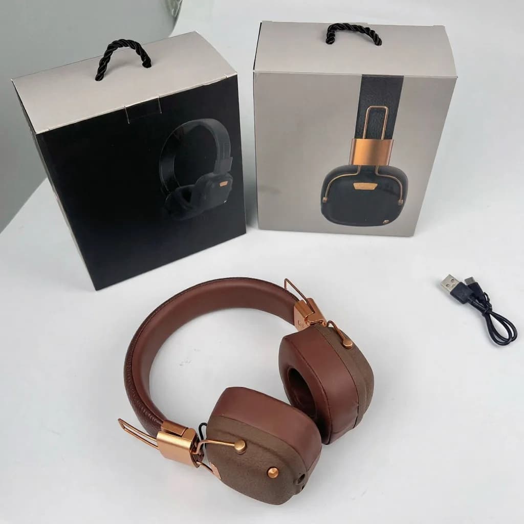Fon Telinga Tanpa Wayar Bluetooth Over-Ear Retro dengan Mod Bunyi EQ