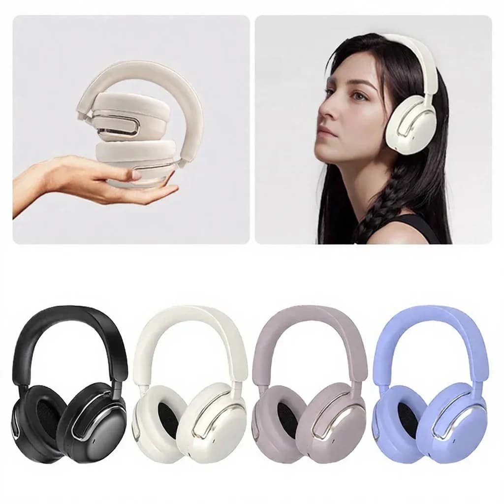 Fon Kepala Tanpa Wayar Over-Ear dengan Pembatalan Hingar Aktif & Bateri Panjang