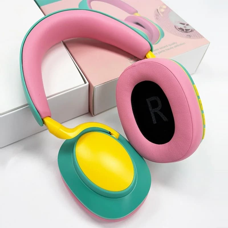 Fon Telinga Bluetooth Over-Ear Tanpa Wayar dengan Mic, Radio FM, Type-C