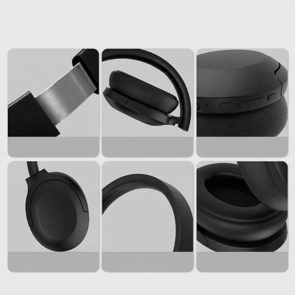 Fon Telinga Bluetooth Pembatalan Bunyi Aktif Atas Telinga Tanpa Wayar 5.4
