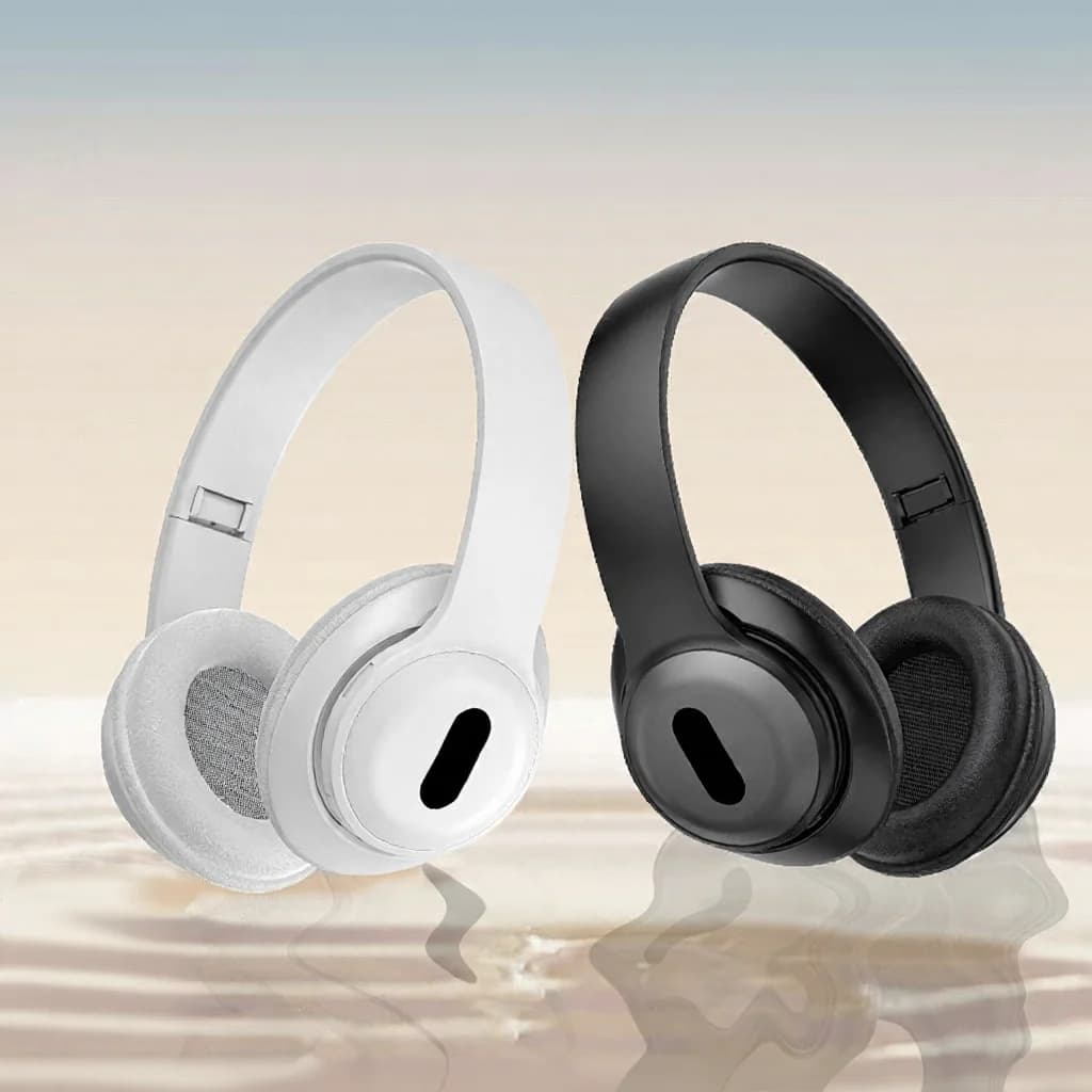 Fon Kepala Tanpa Wayar Bluetooth Over-Ear dengan Radio FM & Slot Kad TF