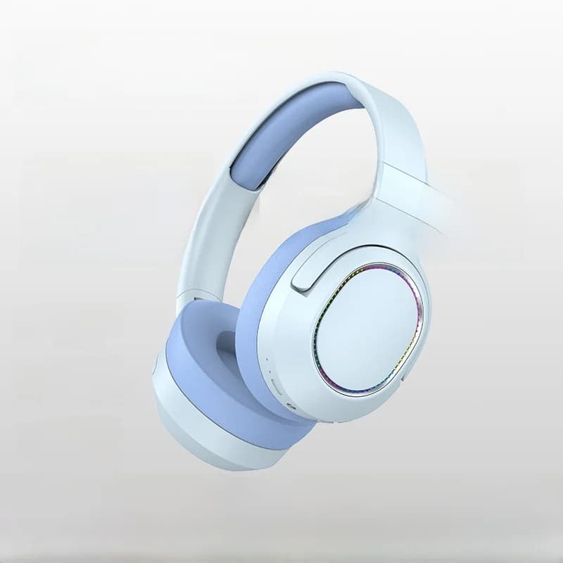 Fon Kepala Bluetooth Over-Ear Tanpa Wayar dengan Lampu LED dan Radio FM