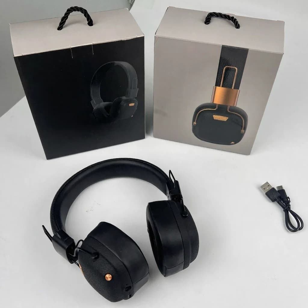 Fon Telinga Tanpa Wayar Bluetooth Over-Ear Retro dengan Mod Bunyi EQ