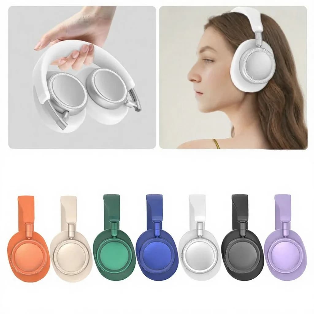 Fon Kepala Bluetooth Tanpa Wayar Over-Ear dengan Bass Mendalam dan Pengecasan Type-C