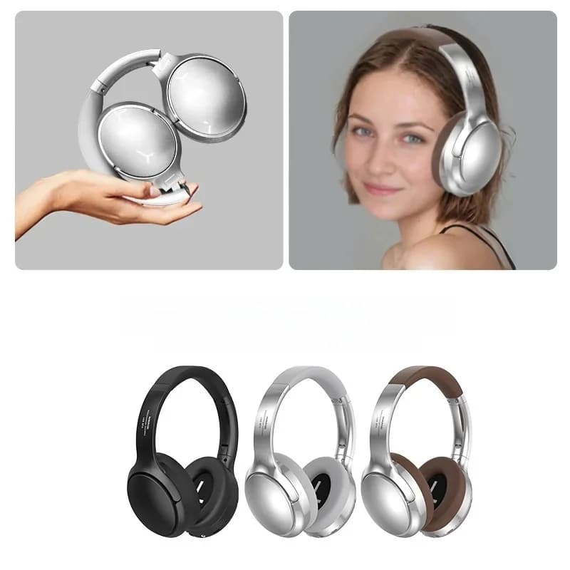 Fon Telinga Bluetooth Over-Ear Retro dengan Radio FM dan Mod Berwayar