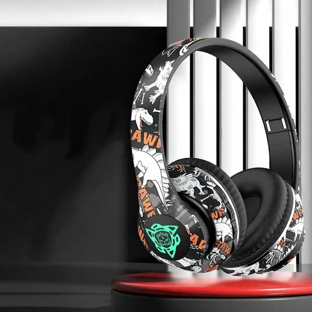Fon Kepala Over-Ear Bluetooth Tanpa Wayar dengan Mikrofon, Pemacu 40mm, Bateri 350mAh