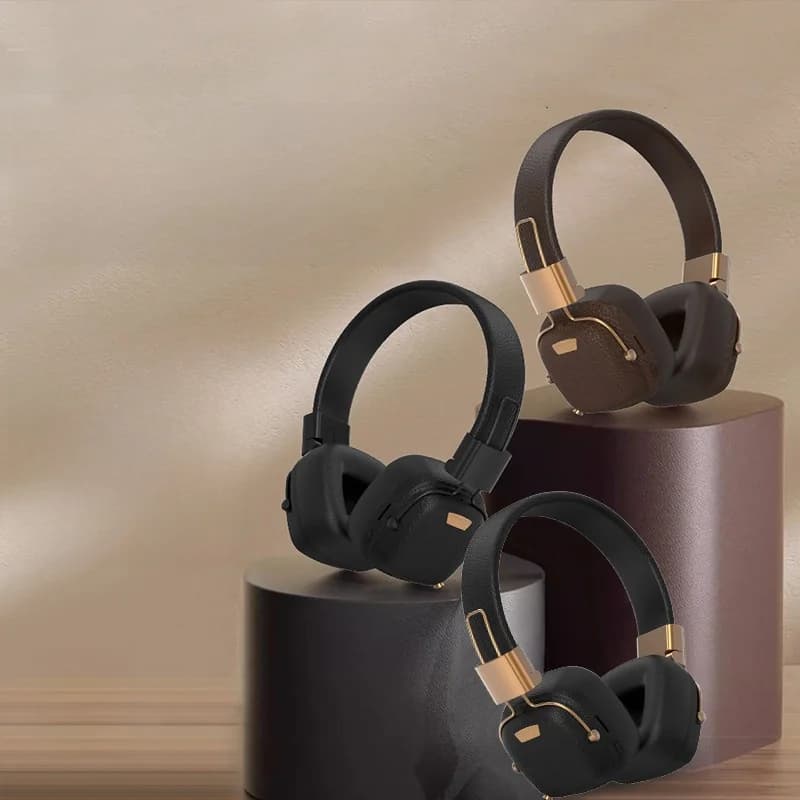 Fon Kepala Bluetooth Over-Ear Retro dengan Mod EQ & Reka Bentuk Boleh Lipat