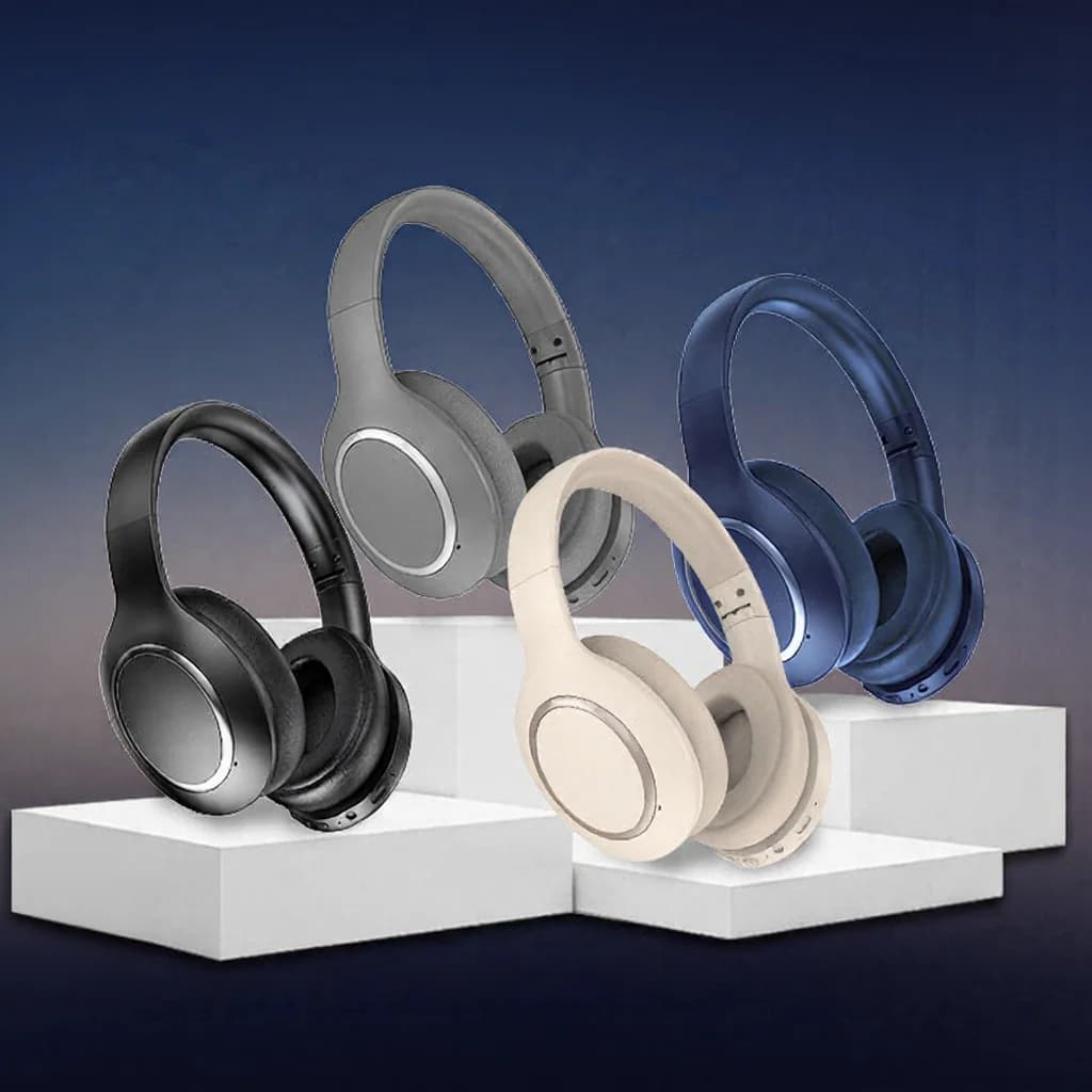 Fon Kepala Bluetooth Over-Ear dengan Pembatalan Bunyi Aktif & Bateri Tahan Lama