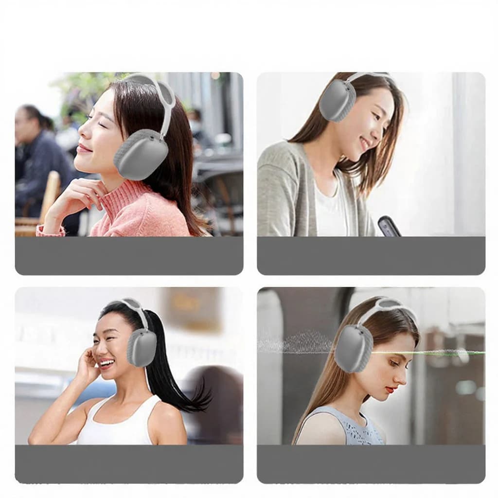 Fon Telinga Over-Ear Tanpa Wayar dengan Cawan Telinga Magnetik dan Tali Kepala Jaring