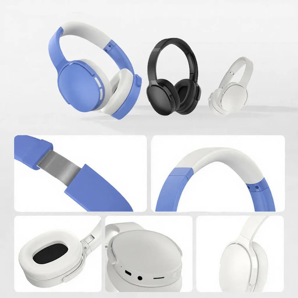 Fon Kepala Bluetooth Over-Ear dengan FM, Kad TF, Mod EQ & Mikrofon