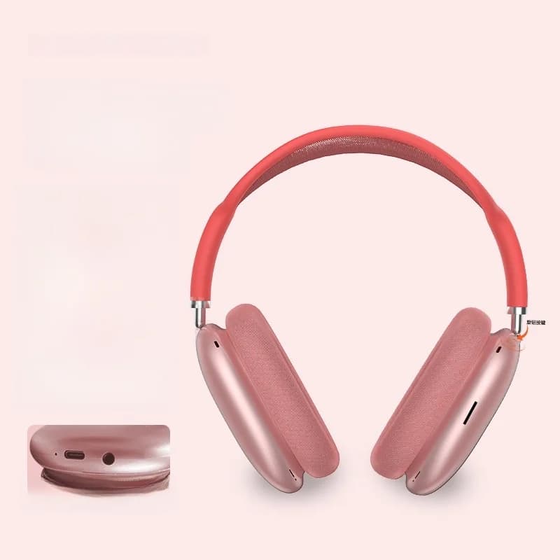 Fon Kepala Over-Ear Bluetooth 5.4 dengan Tombol Putar & Radio FM