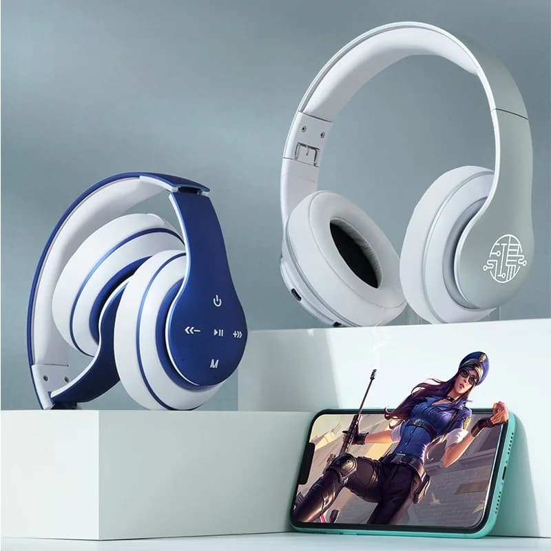 Fon Telinga Tanpa Wayar Bluetooth Over-Ear dengan Hayat Bateri Panjang