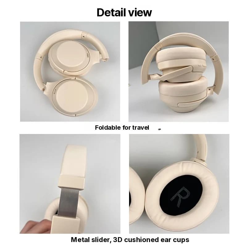 Fon Kepala Bluetooth Tanpa Wayar Over-Ear dengan Pembatalan Bunyi Aktif