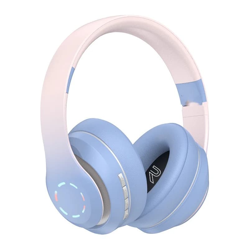 Fon Telinga Tanpa Wayar Over-Ear dengan Lampu LED & Radio FM