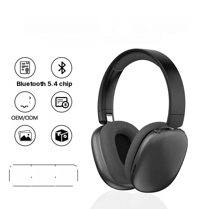 Fon Telinga Bluetooth Tanpa Wayar Over-Ear dengan Radio FM dan Slot Kad TF