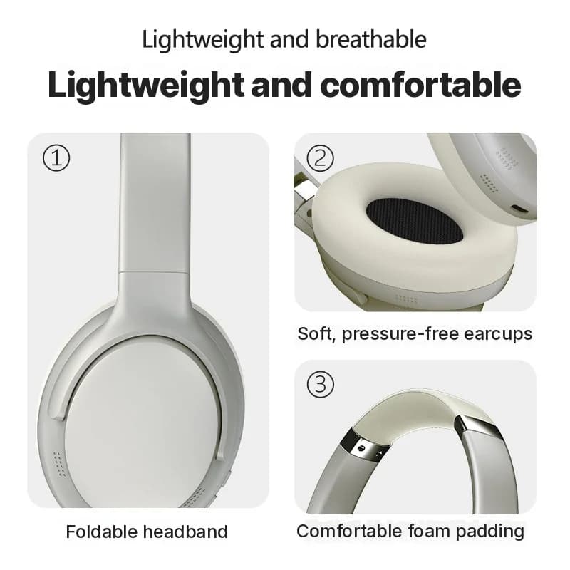 Fon Kepala Bluetooth Wireless Over-Ear dengan Mic & Mod EQ Pelbagai