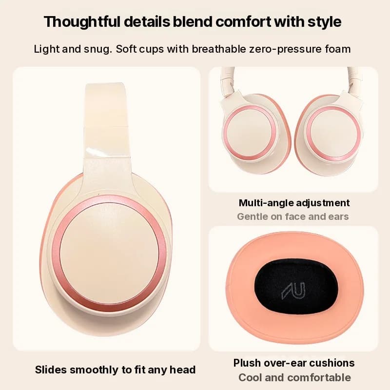 Fon Telinga Tanpa Wayar Bluetooth Over-Ear Bateri Tahan Lama untuk Gaming