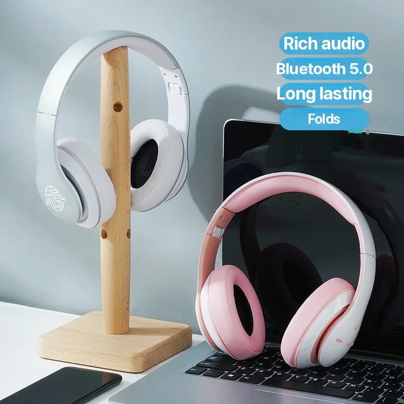 Fon Telinga Tanpa Wayar Bluetooth Over-Ear dengan Hayat Bateri Panjang