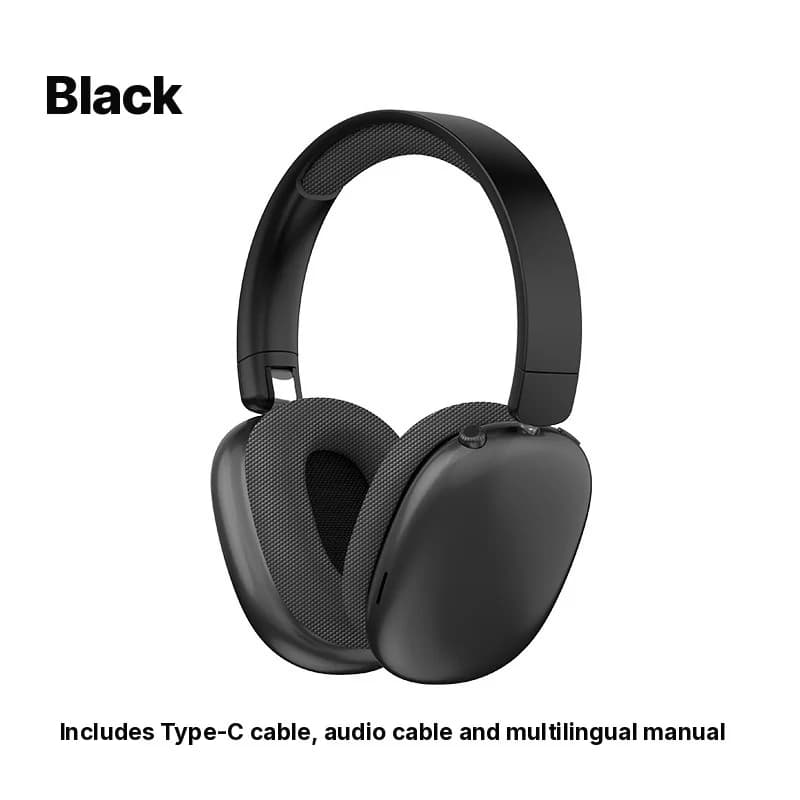 Fon Telinga Bluetooth Tanpa Wayar Over-Ear dengan Radio FM dan Slot Kad TF
