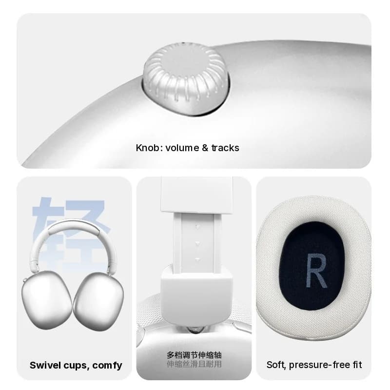 Fon Telinga Over-Ear Bluetooth Tanpa Wayar dengan Hayat Bateri Panjang