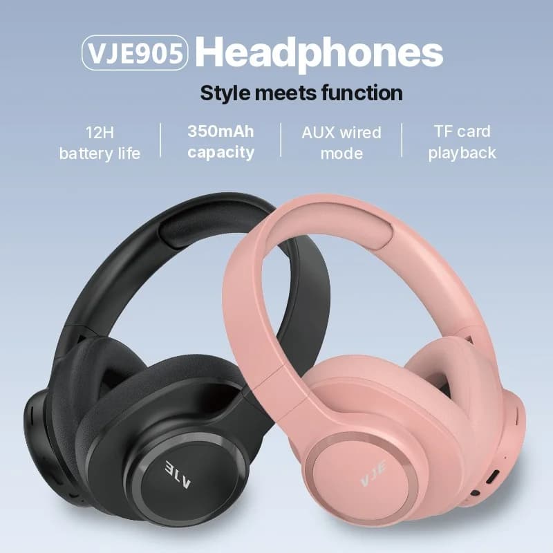 Fon Kepala Tanpa Wayar Over-Ear dengan Bateri Tahan Lama & Bluetooth 5.4