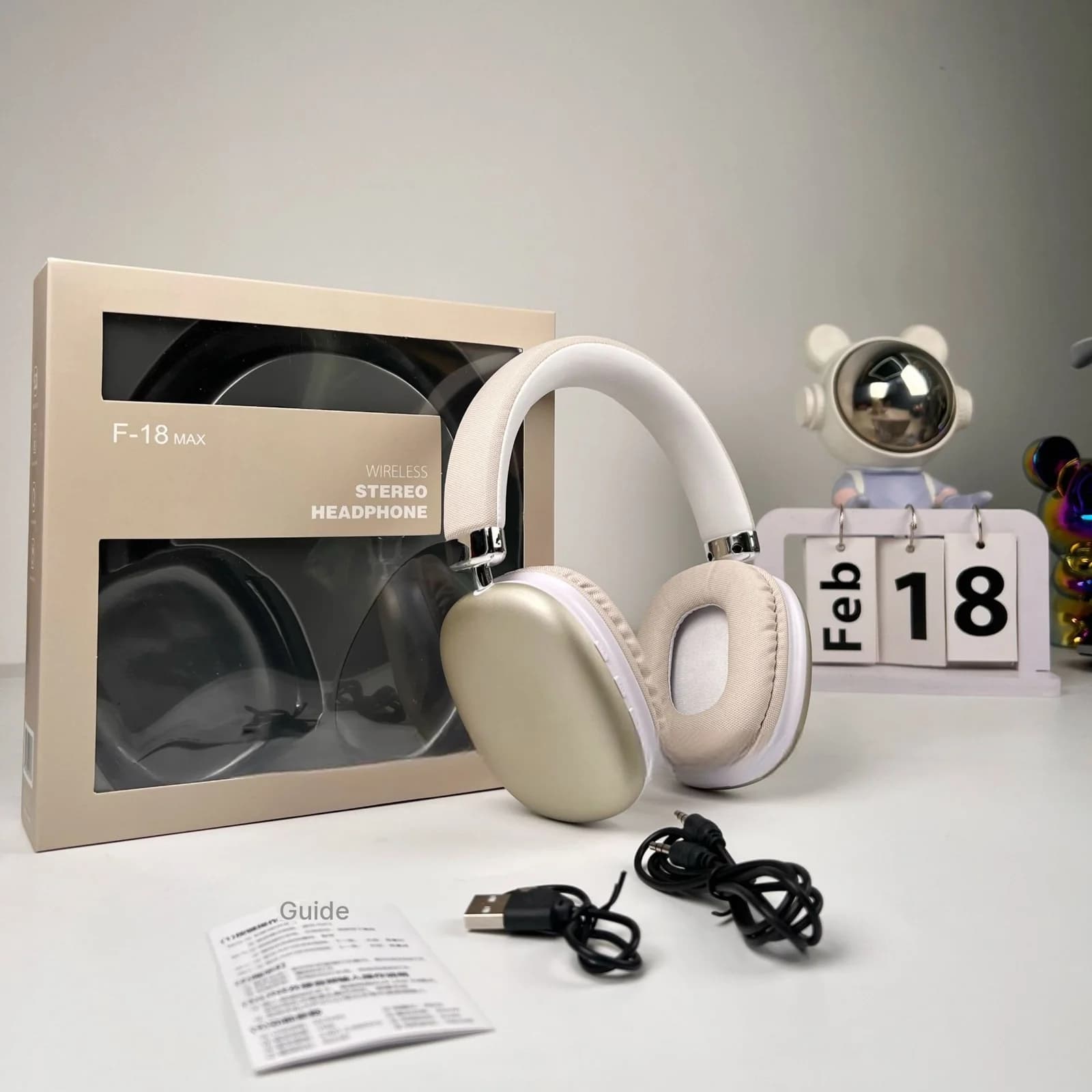 Fon Kepala Tanpa Wayar Over-Ear dengan Bluetooth 5.4 & Hayat Bateri Panjang