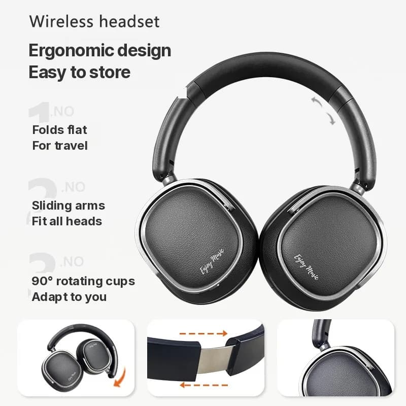 Fon Kepala Bluetooth Over-Ear Retro dengan Pembatalan Hingar Aktif