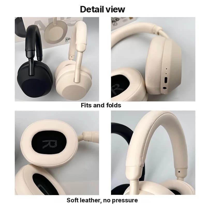 Fon Kepala Bluetooth Tanpa Wayar Pembatalan Hingar Aktif Over-Ear Stereo
