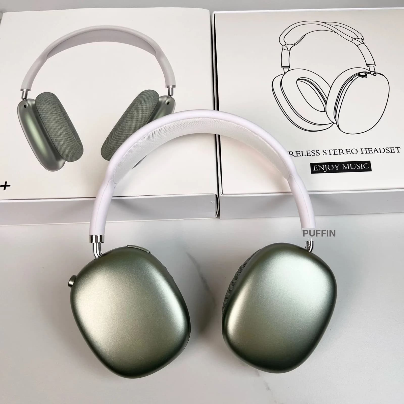 Fon Kepala Bluetooth Tanpa Wayar dengan Radio FM dan Slot Kad TF