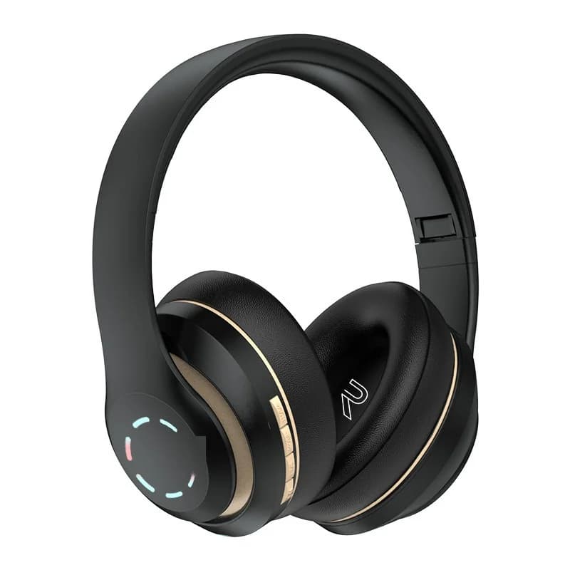Fon Telinga Tanpa Wayar Over-Ear dengan Lampu LED & Radio FM