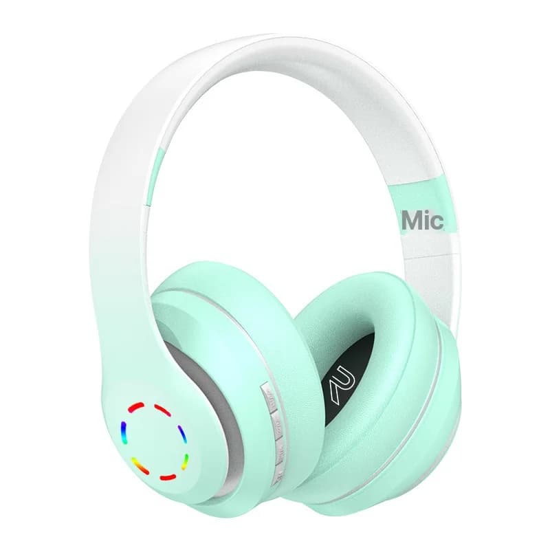 Fon Telinga Tanpa Wayar Over-Ear dengan Lampu LED & Radio FM