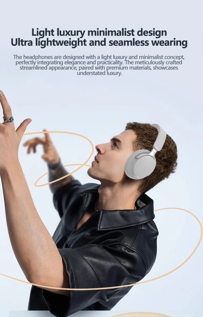 Fon Telinga Bluetooth Tanpa Wayar Over-Ear dengan Bunyi Stereo 3D & Bateri Tahan Lama