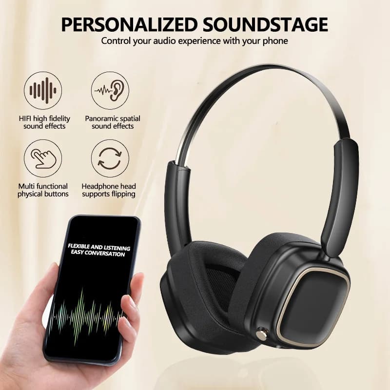 Fon Telinga Bluetooth Retro Over-Ear Tanpa Wayar 5.4 Muzik Stereo Panggilan