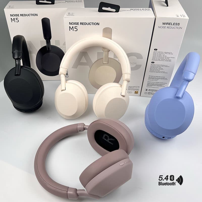 Fon Kepala Bluetooth Tanpa Wayar Pembatalan Hingar Aktif Over-Ear Stereo