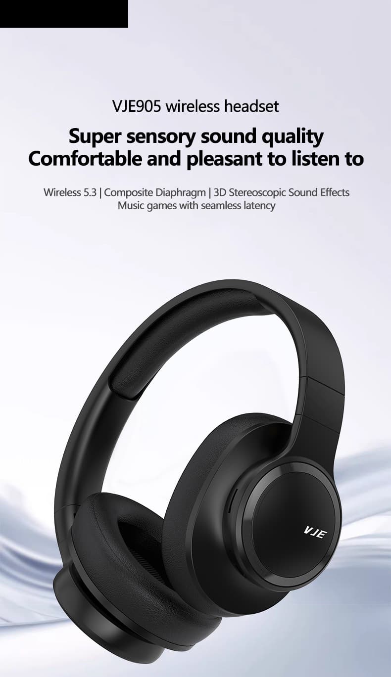 Fon Telinga Tanpa Wayar Bluetooth Over-Ear dengan Mic dan Bass Mendalam