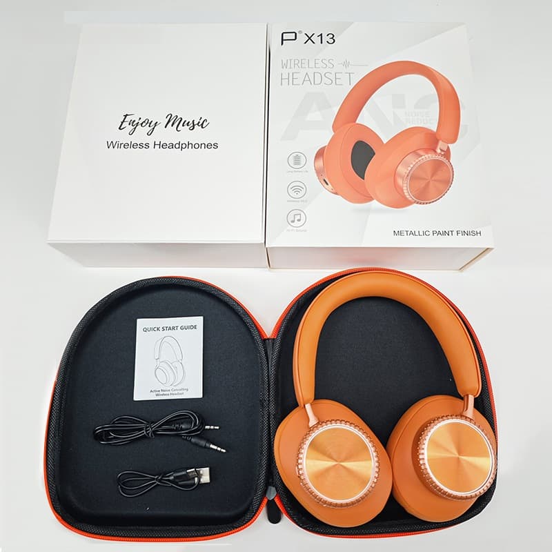 Fon Telinga Bluetooth Tanpa Wayar Over-Ear dengan Pembatalan Hingar dan Sarung