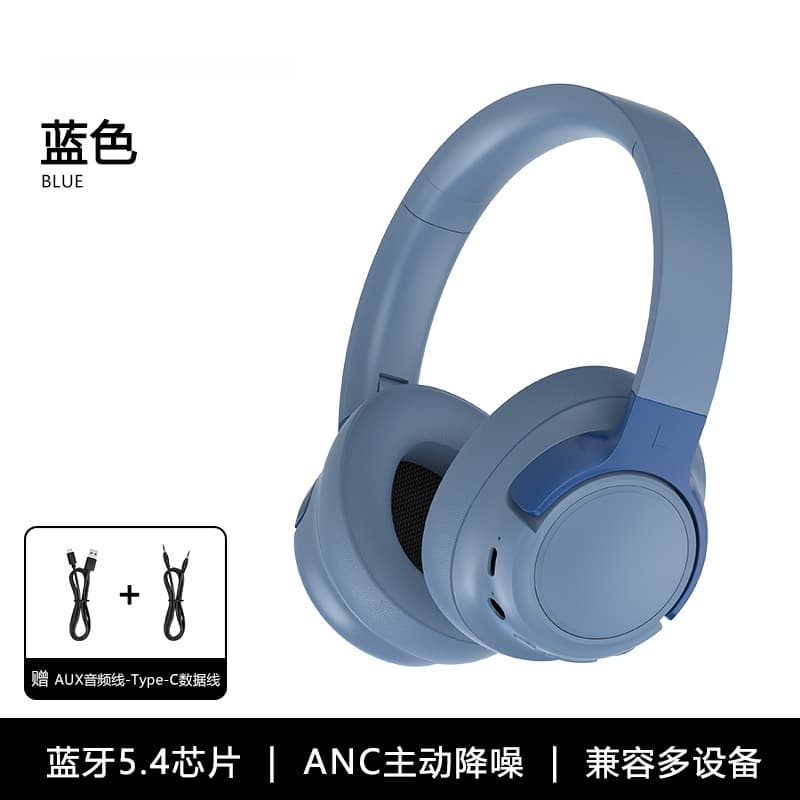 Fon Kepala Bluetooth Over-Ear Tanpa Wayar dengan Pembatalan Bunyi Aktif